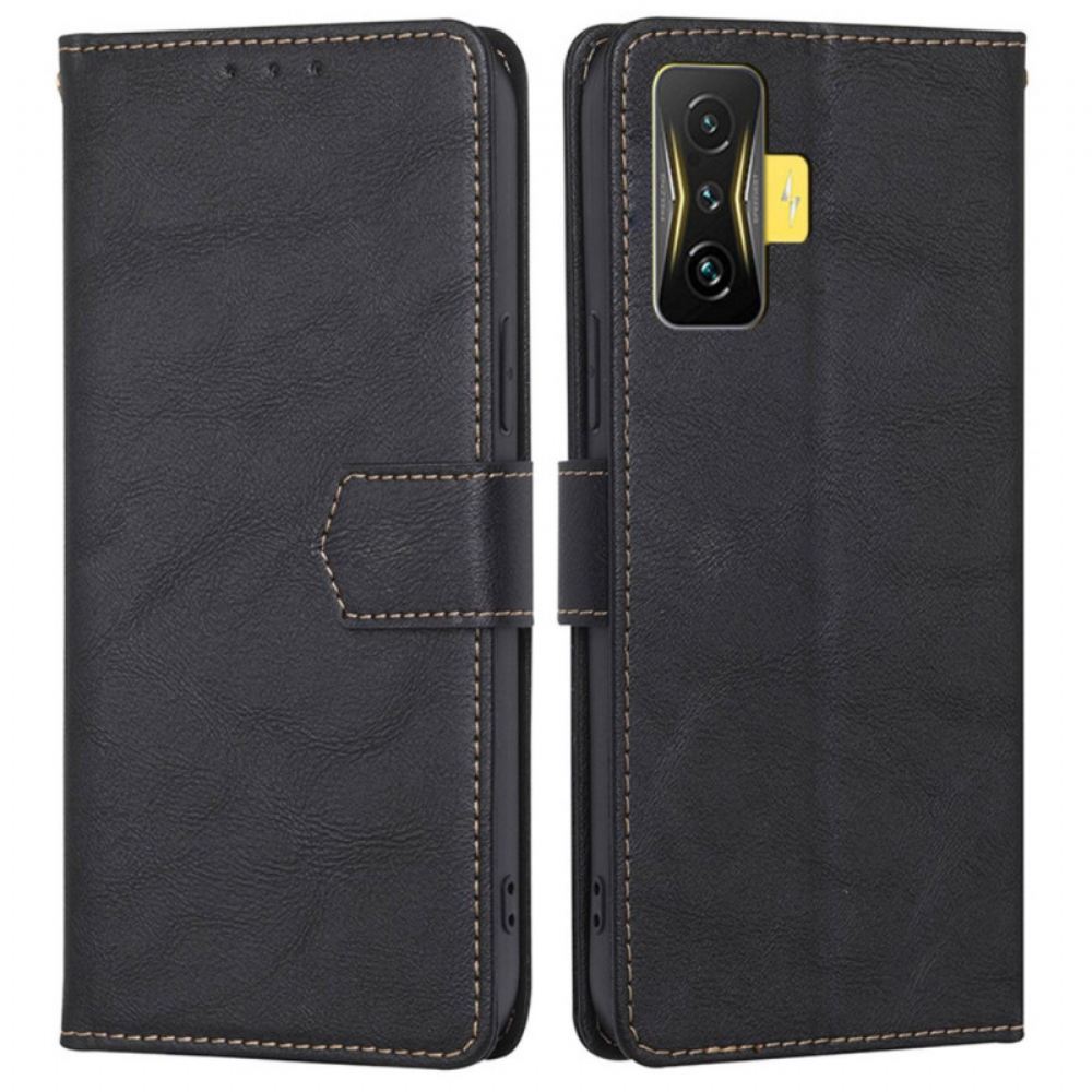 Flipové Pouzdro Na Poco F4 GT Rfid Vintage Kožený Styl