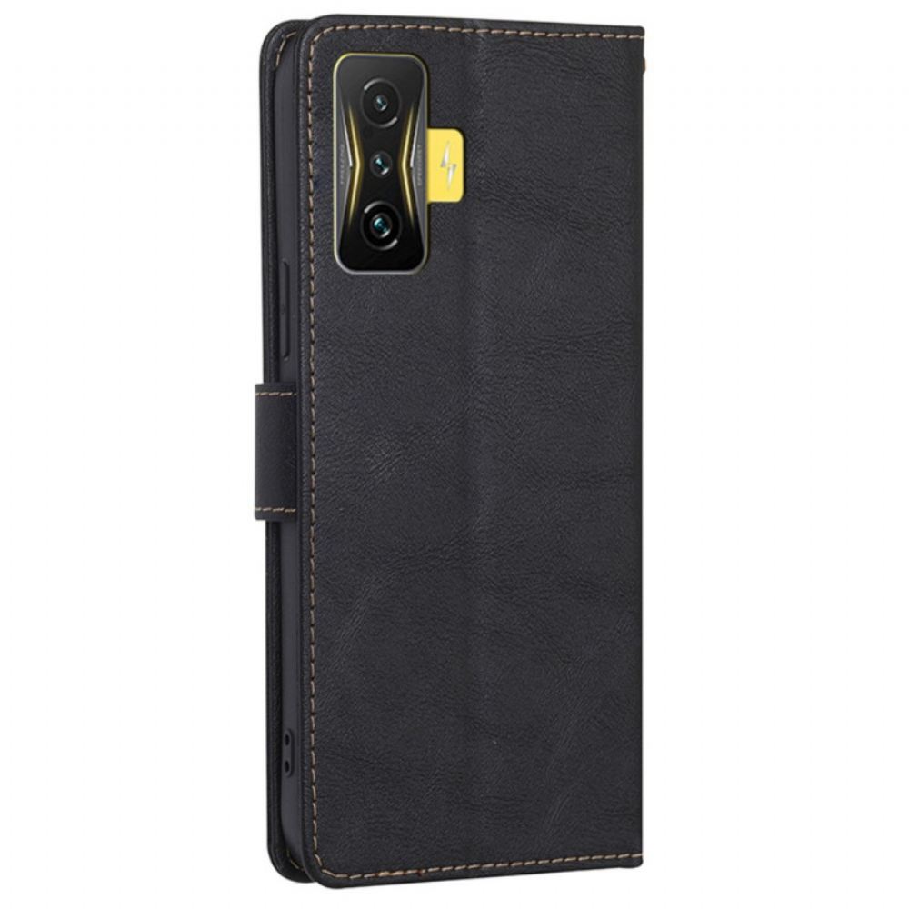 Flipové Pouzdro Na Poco F4 GT Rfid Vintage Kožený Styl
