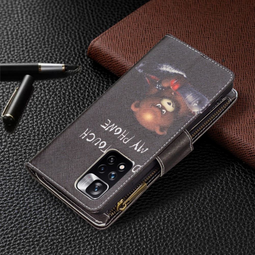 Flipové Pouzdro Na Xiaomi Redmi Note 11 Pro Plus 5G Kapsa Na Medvěda Na Zip