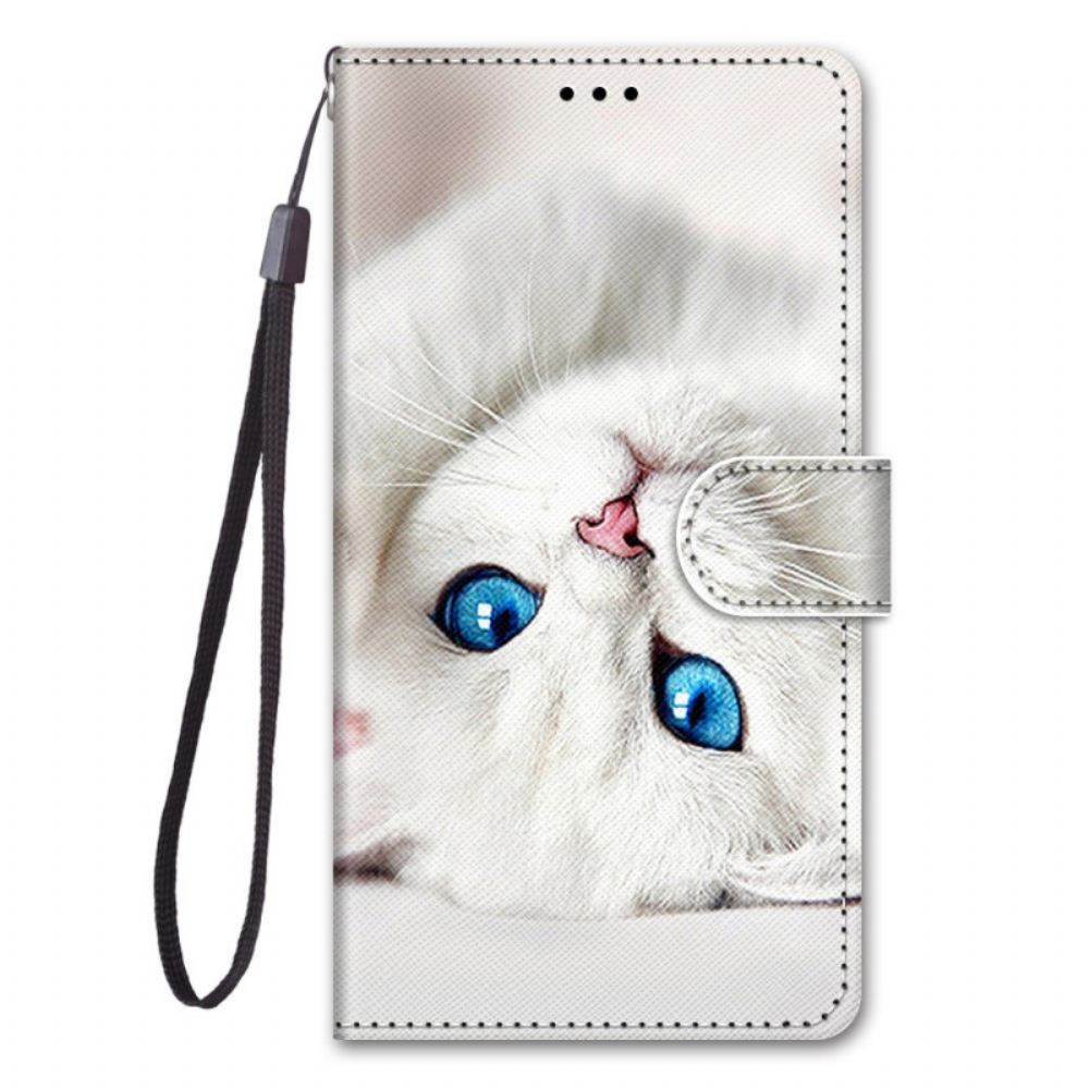 Flipové Pouzdro Na Xiaomi Redmi Note 11 Pro Plus 5G Na Lana Bílá Tanga Cat