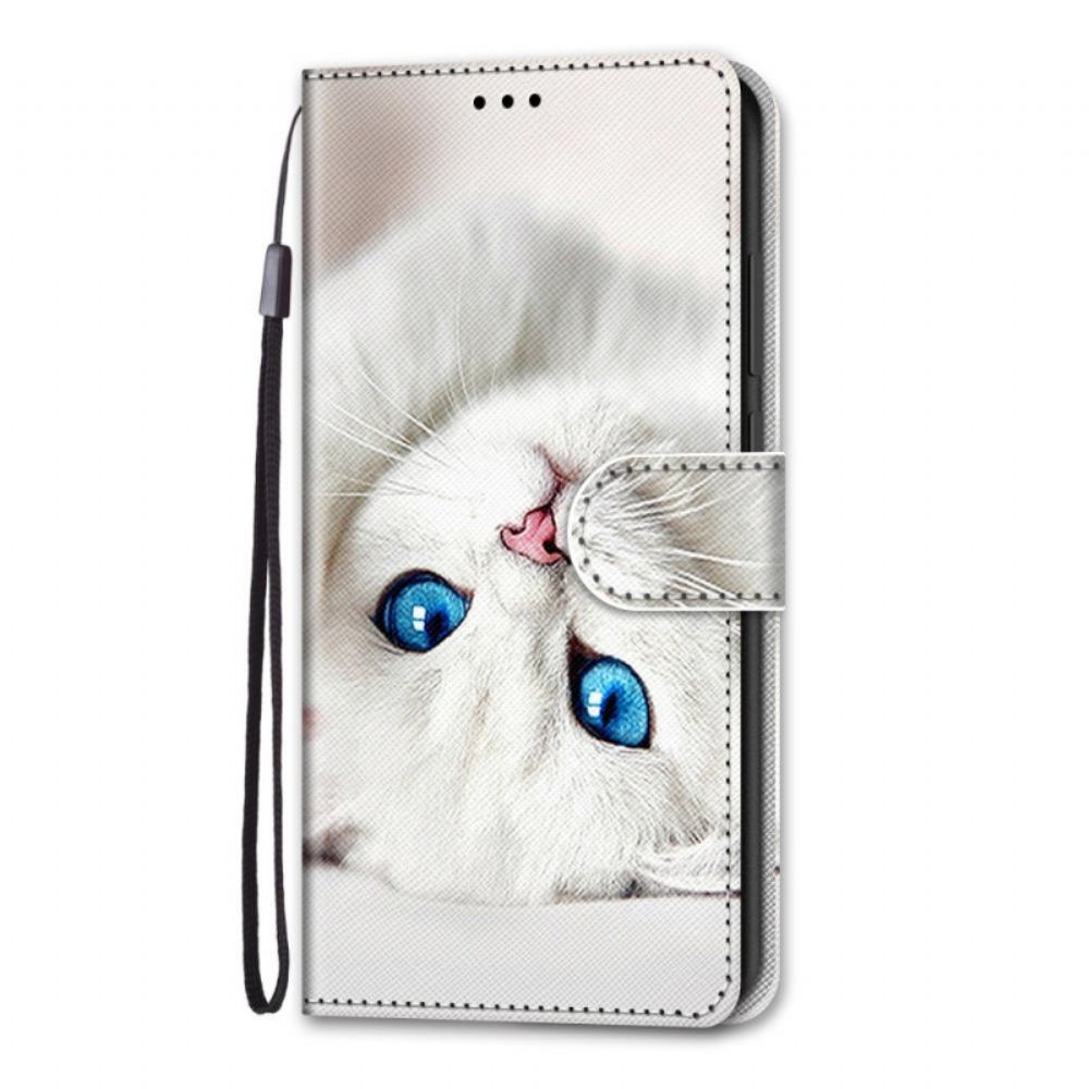 Flipové Pouzdro Na Xiaomi Redmi Note 11 Pro Plus 5G Na Lana Bílá Tanga Cat