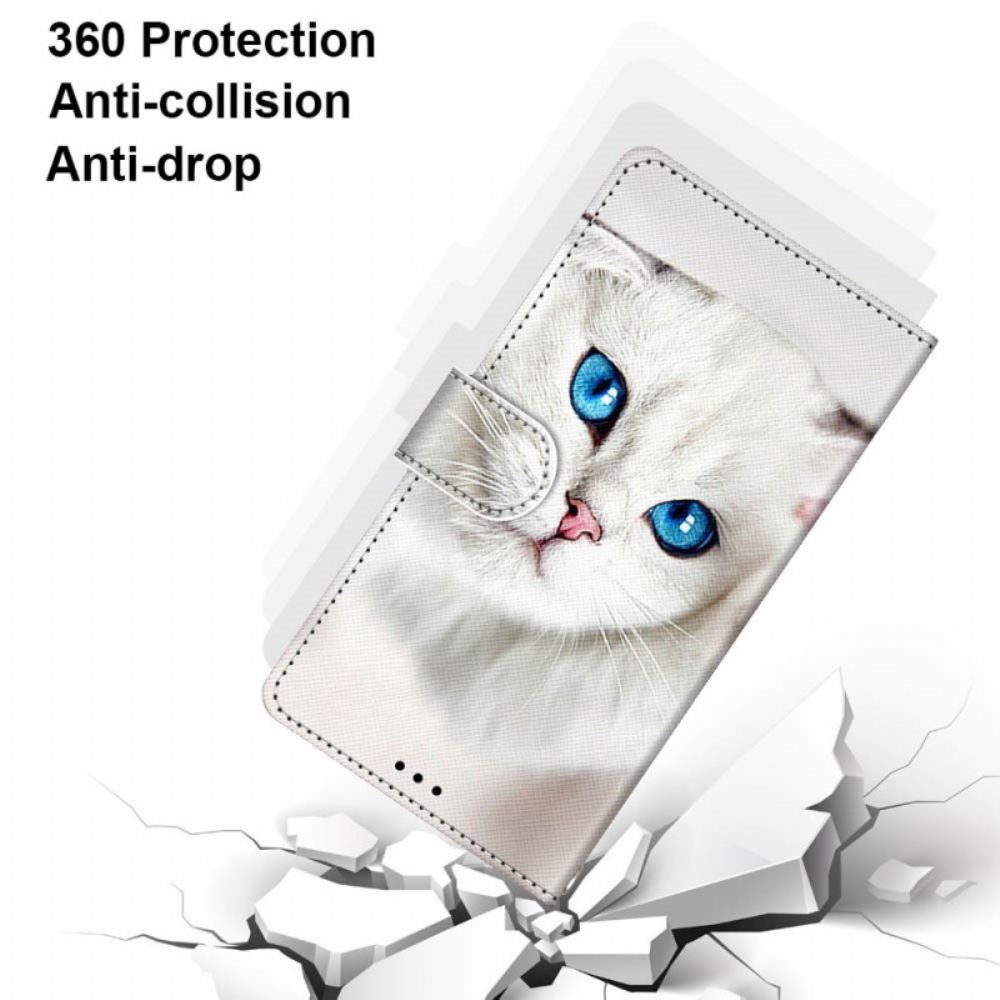 Flipové Pouzdro Na Xiaomi Redmi Note 11 Pro Plus 5G Na Lana Bílá Tanga Cat