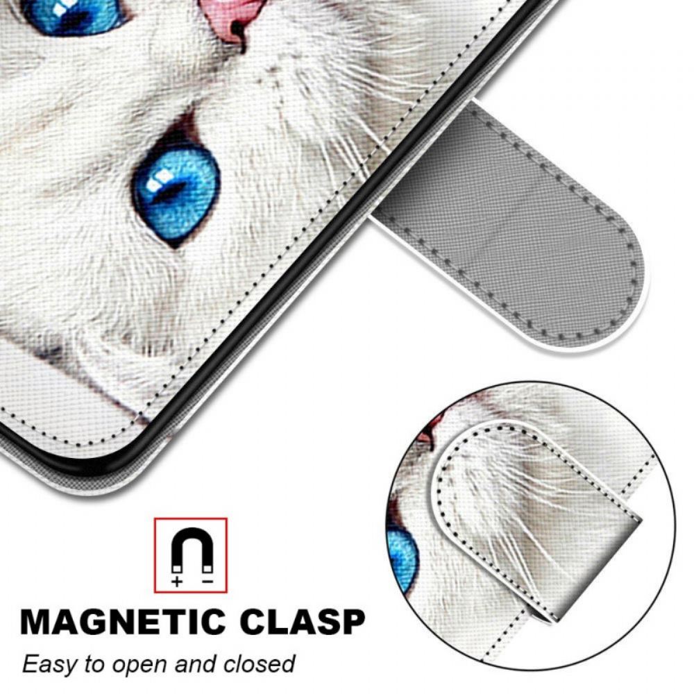 Flipové Pouzdro Na Xiaomi Redmi Note 11 Pro Plus 5G Na Lana Bílá Tanga Cat