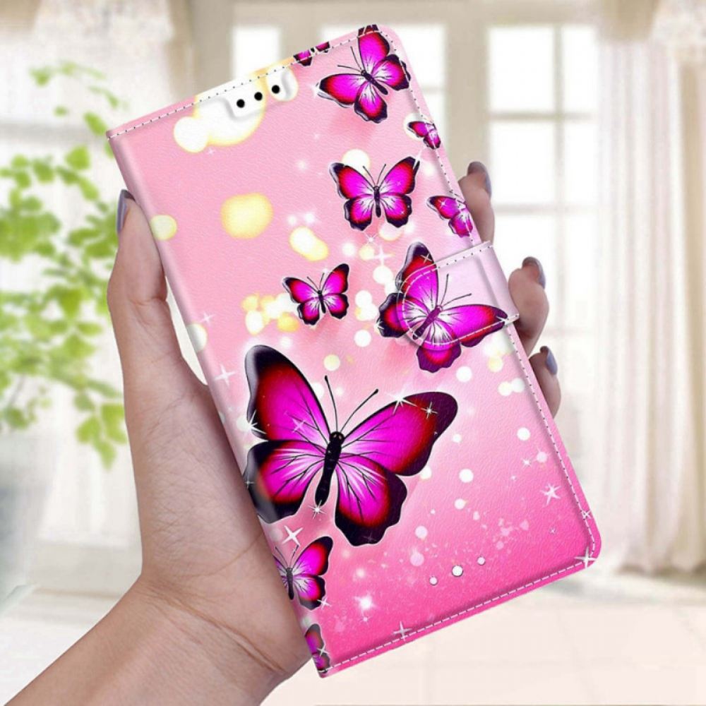 Flipové Pouzdro Na Xiaomi Redmi Note 11 Pro Plus 5G Na Lana Vějíř Motýlků