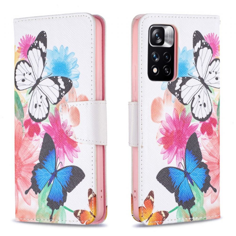 Flipové Pouzdro Na Xiaomi Redmi Note 11 Pro Plus 5G Motýli