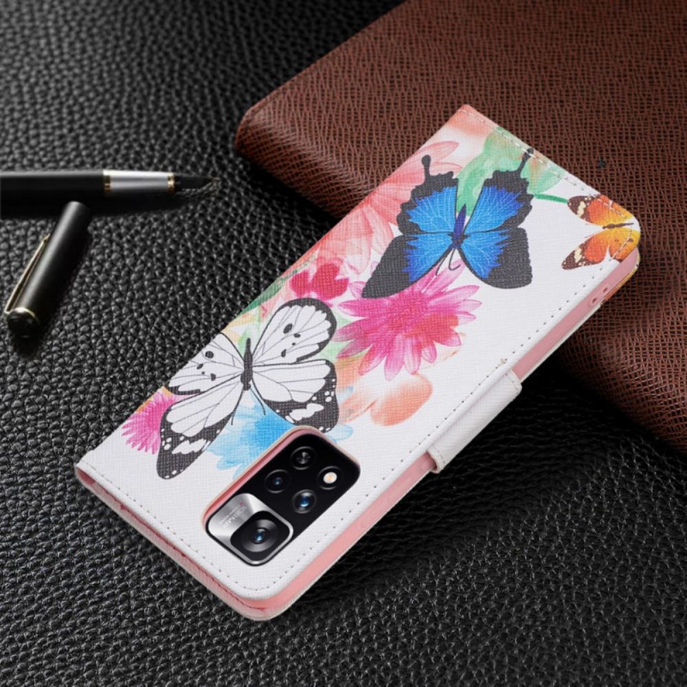 Flipové Pouzdro Na Xiaomi Redmi Note 11 Pro Plus 5G Motýli