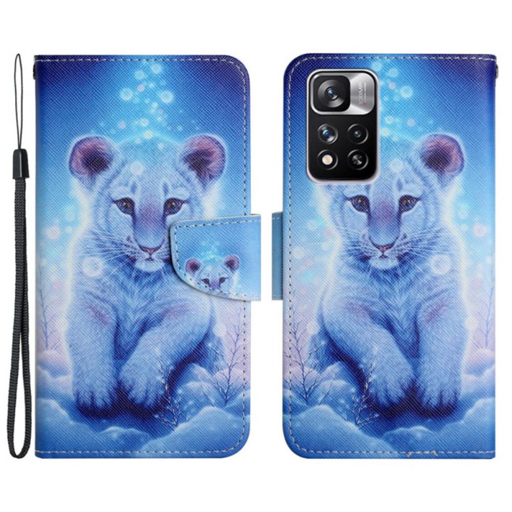 Flipové Pouzdro Na Xiaomi Redmi Note 11 Pro Plus 5G Sněžný Tygr