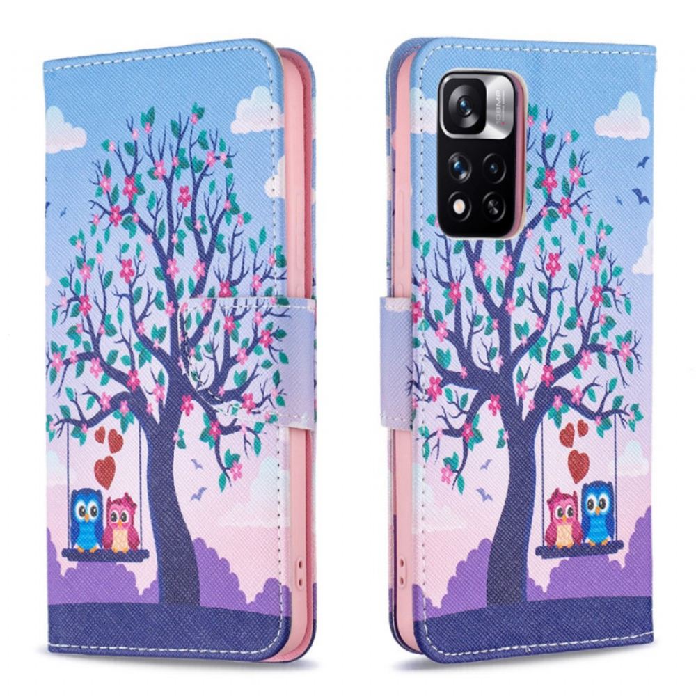 Flipové Pouzdro Na Xiaomi Redmi Note 11 Pro Plus 5G Sovy Na Houpačce