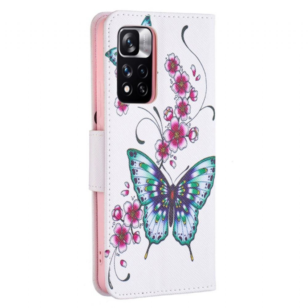 Flipové Pouzdro Na Xiaomi Redmi Note 11 Pro Plus 5G Styl Motýlků