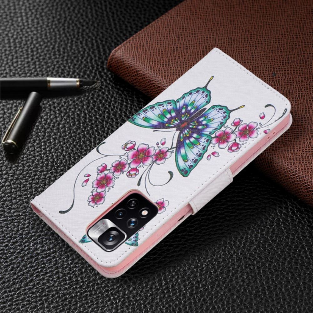 Flipové Pouzdro Na Xiaomi Redmi Note 11 Pro Plus 5G Styl Motýlků