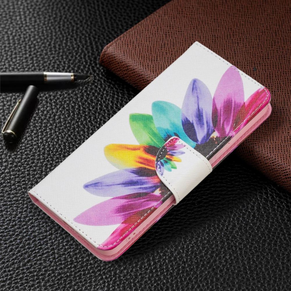 Kožené Pouzdro Na Xiaomi Redmi Note 11 Pro Plus 5G Květina Akvarel