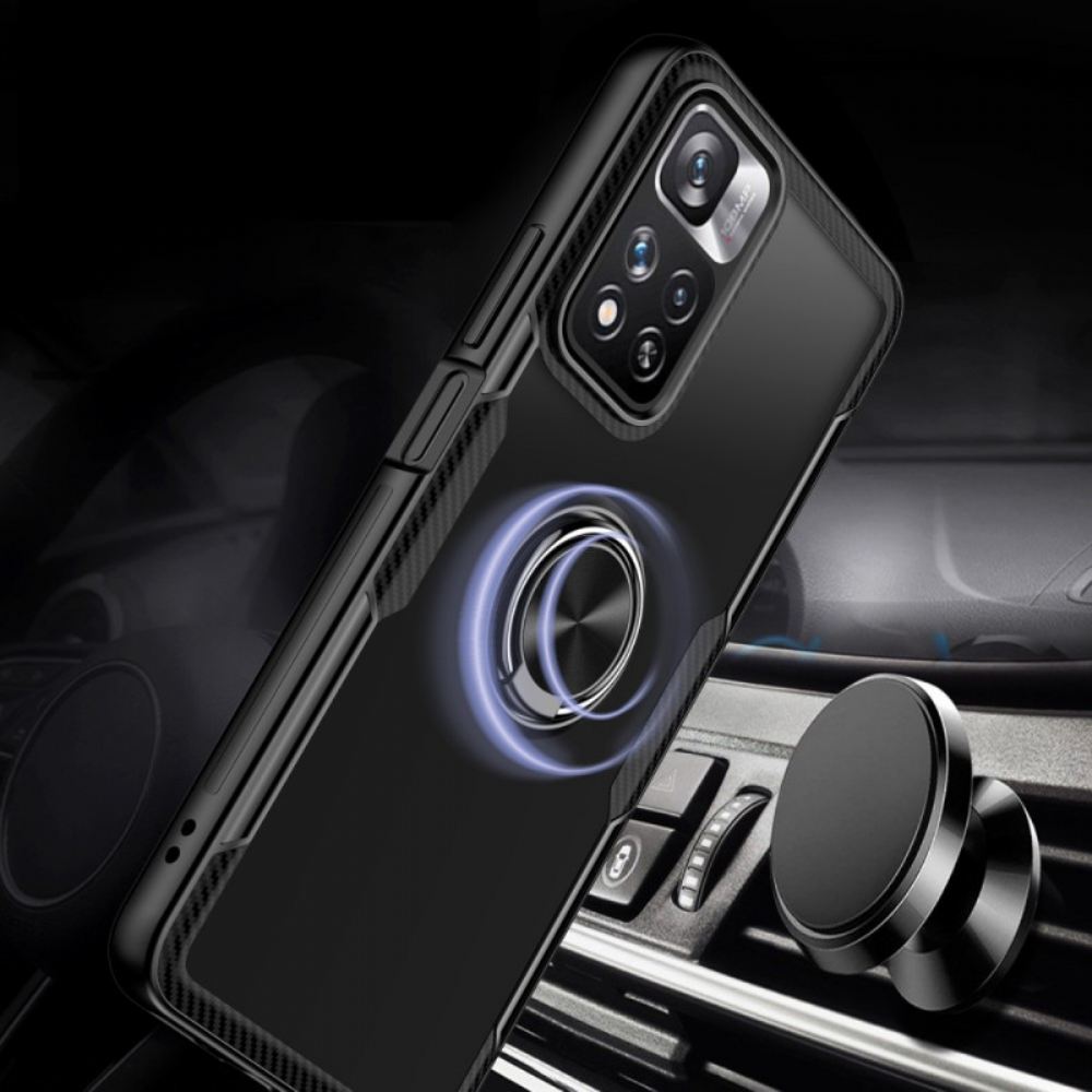 Kryt Na Xiaomi Redmi Note 11 Pro Plus 5G Kovový Kroužek Z Uhlíkových Vláken