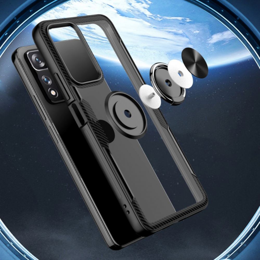 Kryt Na Xiaomi Redmi Note 11 Pro Plus 5G Kovový Kroužek Z Uhlíkových Vláken