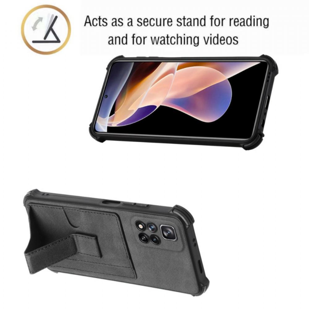Kryt Na Xiaomi Redmi Note 11 Pro Plus 5G Kožený Držák A Držitel Karty