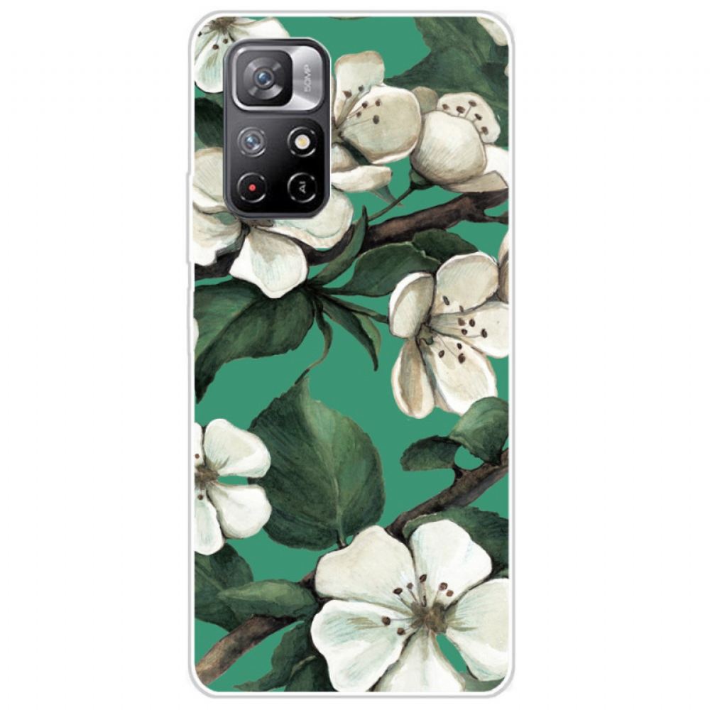 Kryt Na Xiaomi Redmi Note 11 Pro Plus 5G Silikonové Bílé Květy