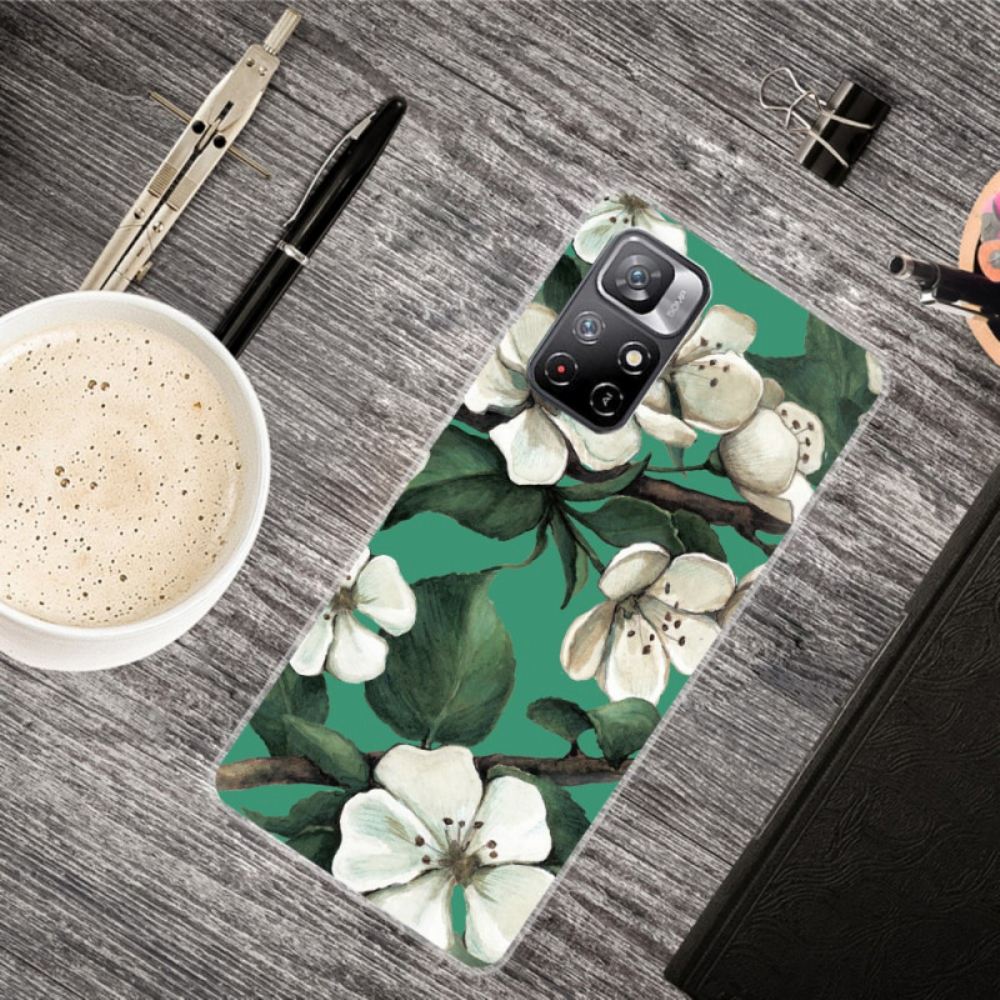 Kryt Na Xiaomi Redmi Note 11 Pro Plus 5G Silikonové Bílé Květy