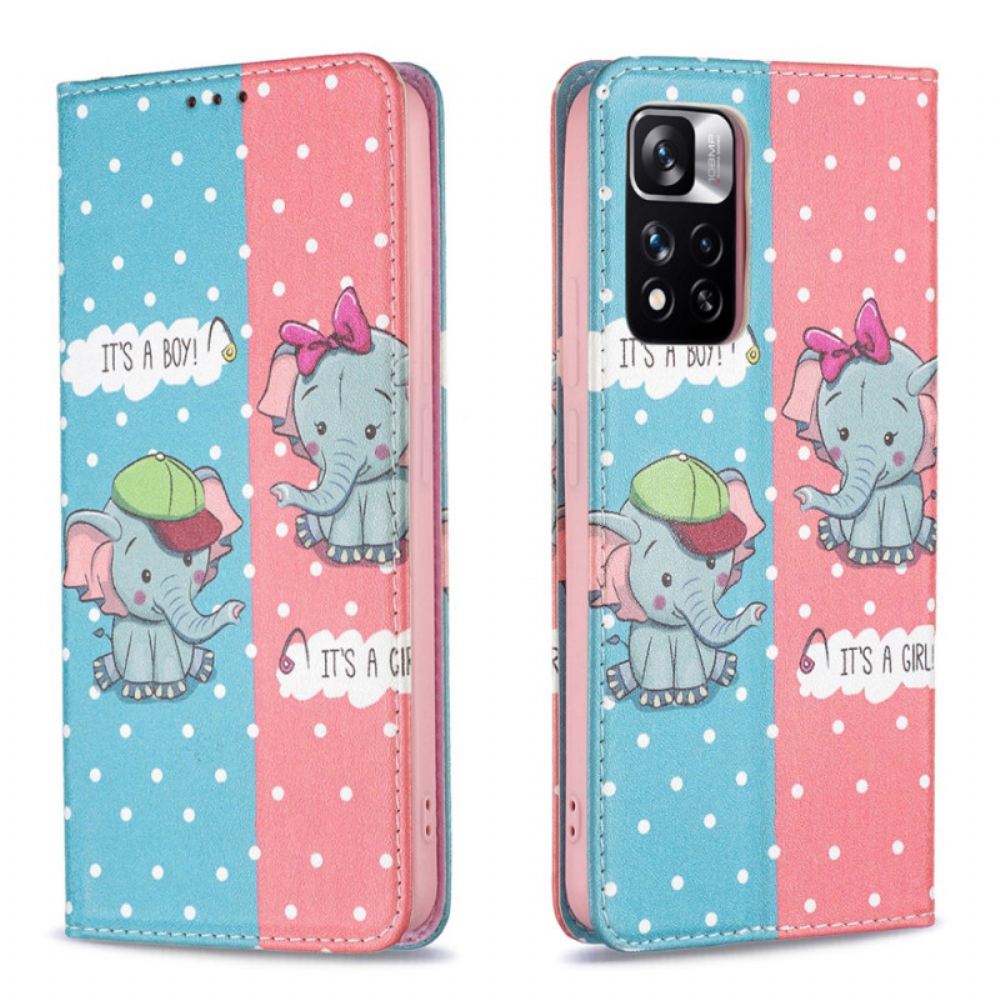 Kryty Na Mobil Na Xiaomi Redmi Note 11 Pro Plus 5G Flipové Pouzdro Slůňata