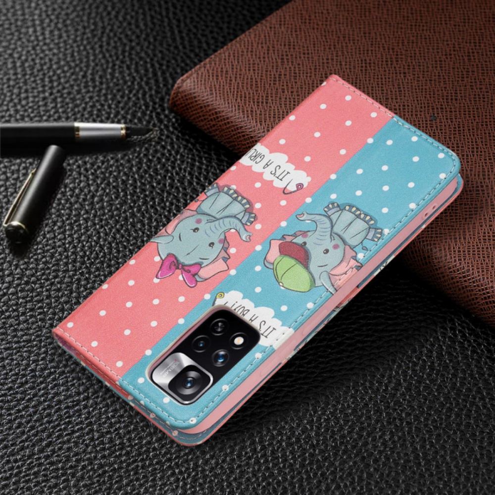 Kryty Na Mobil Na Xiaomi Redmi Note 11 Pro Plus 5G Flipové Pouzdro Slůňata