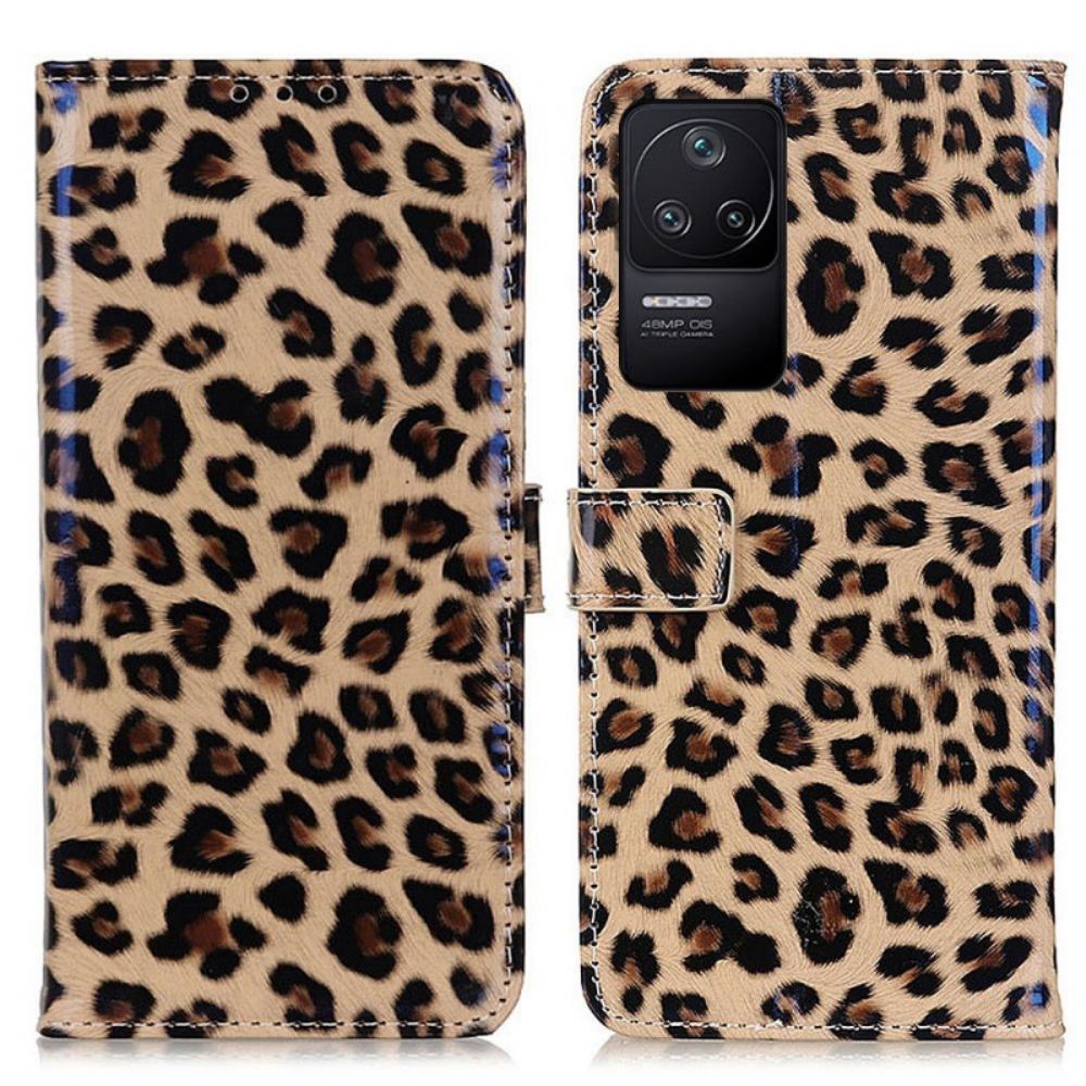 Flipové Pouzdro Na Poco F4 Styl Leopardí Kůže