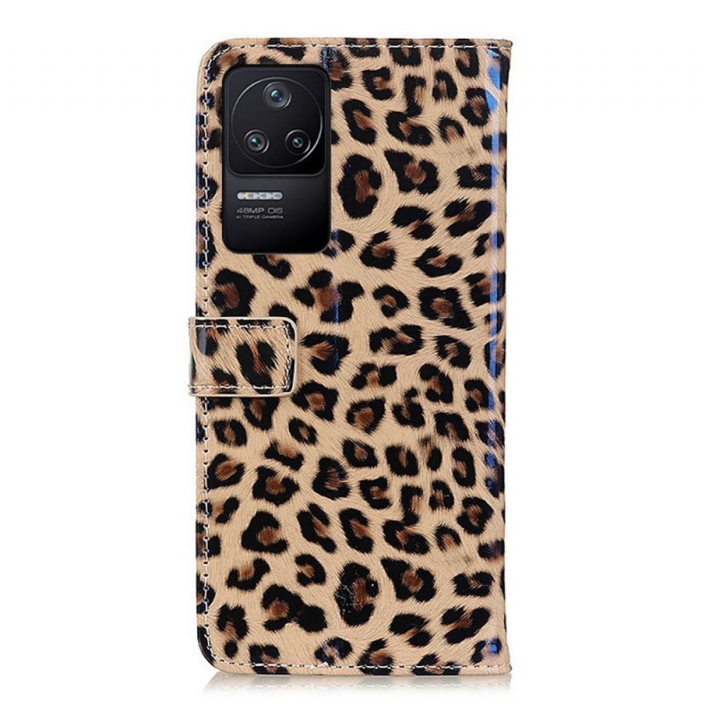 Flipové Pouzdro Na Poco F4 Styl Leopardí Kůže