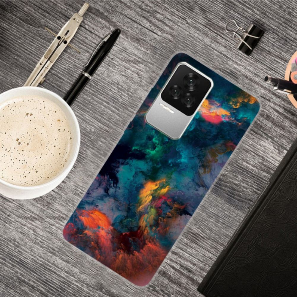 Kryty Na Mobil Na Poco F4 Barevný Mrakový Silikon