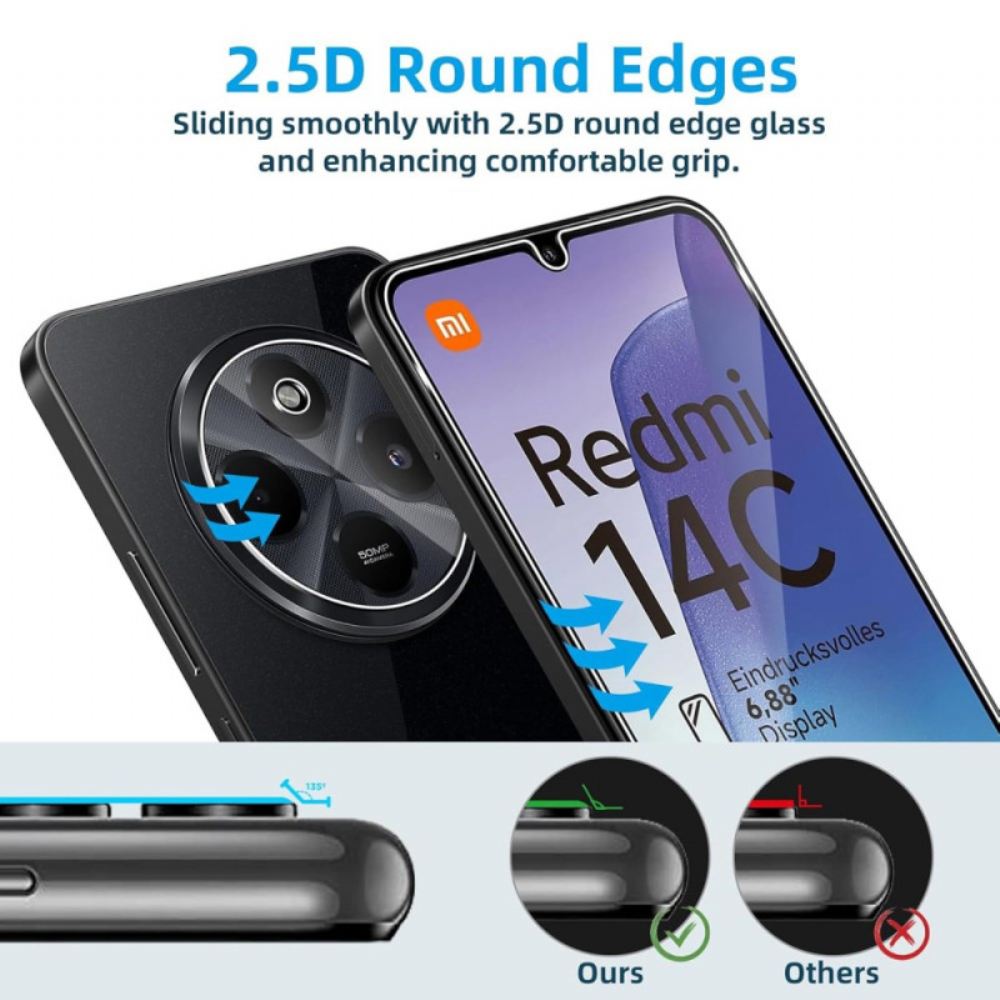 Dvojitá Tvrzená Skleněná Ochrana Displeje A Fotoaparátu Pro Xiaomi Redmi 14c / Poco C75