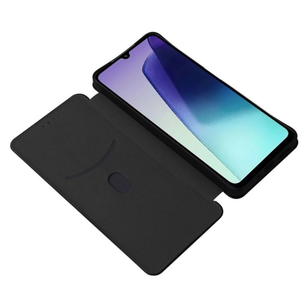 Kožené Pouzdro Folio Poco C75 Textura Uhlíkových Vláken