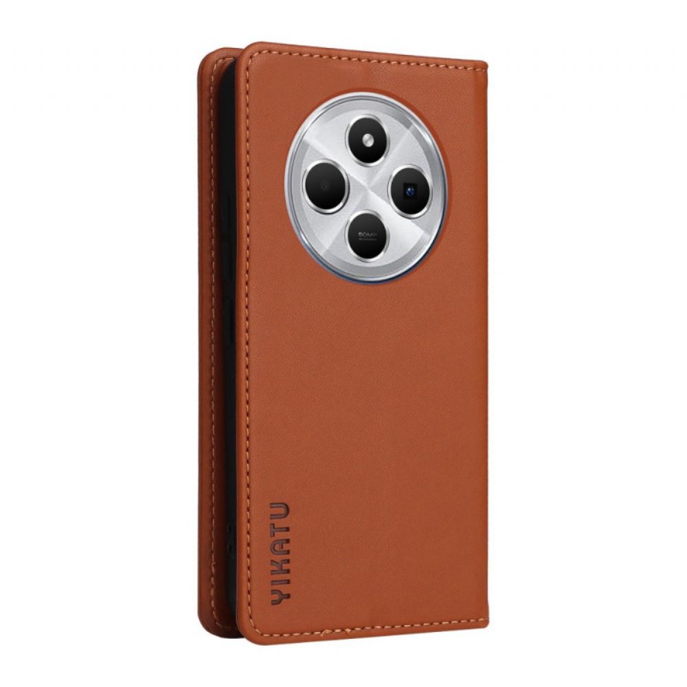 Kožené Pouzdro Folio Poco C75 Umělá Kůže Yikatu
