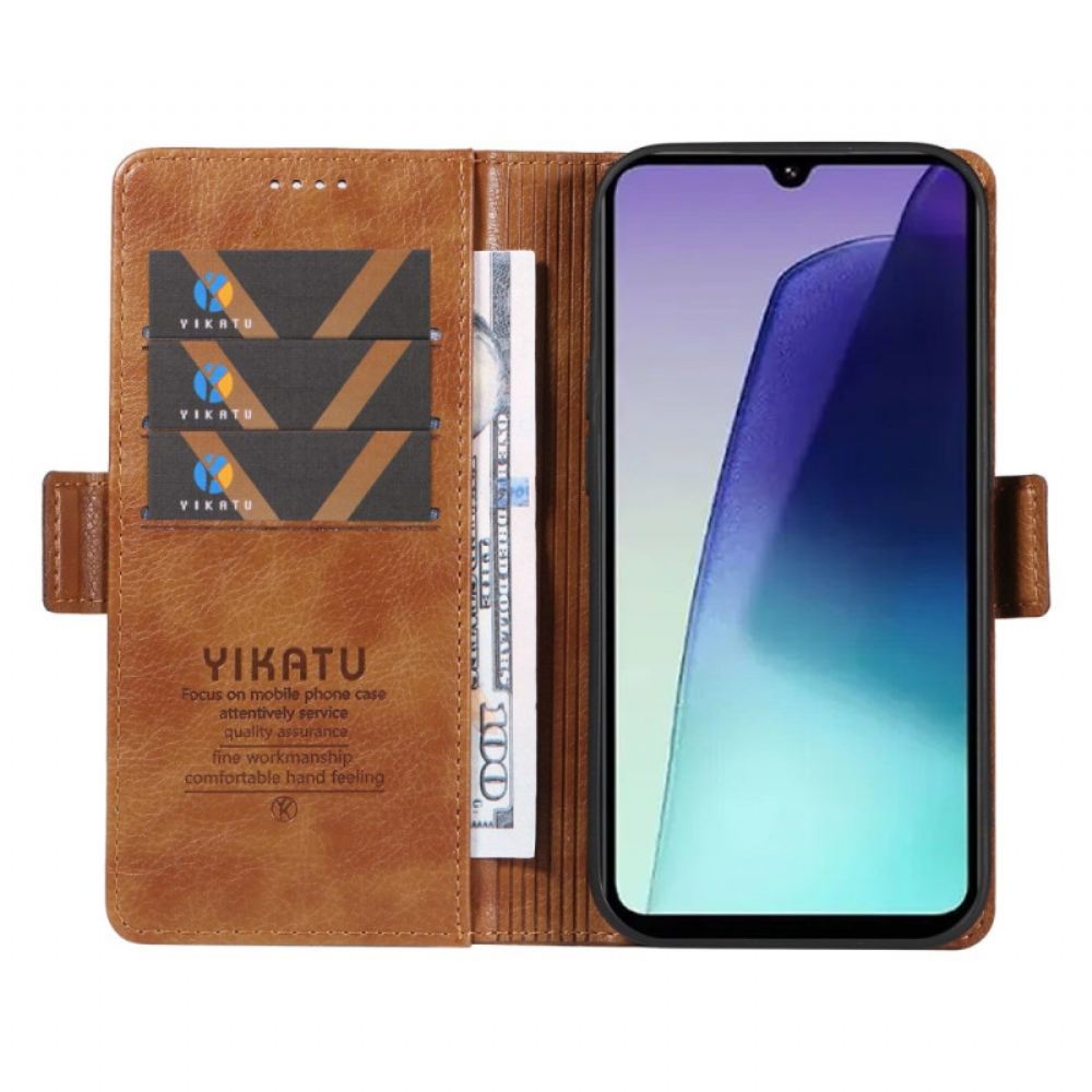 Kožený Kryt Na Poco C75 Dvojitá Spona Yikatu