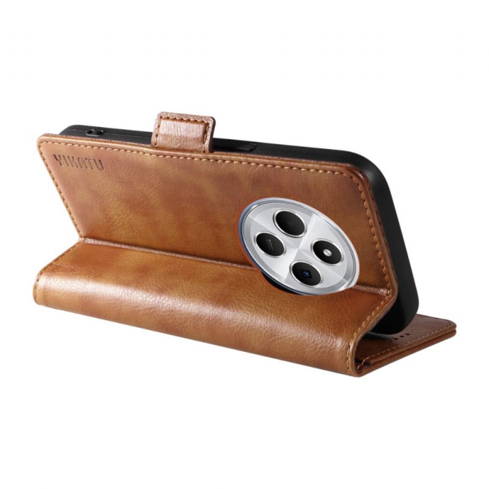 Kožený Kryt Na Poco C75 Dvojitá Spona Yikatu