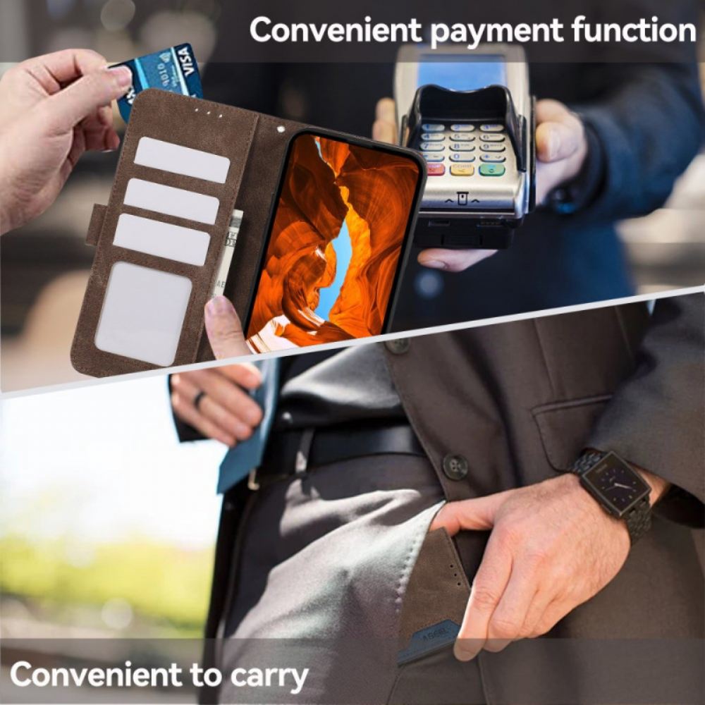 Kožený Kryt Na Poco C75 Dvoubarevný Abeel