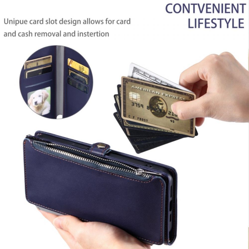 Kožený Kryt Na Poco C75 Peněženka Na Mince S Popruhem A Ramenním Popruhem