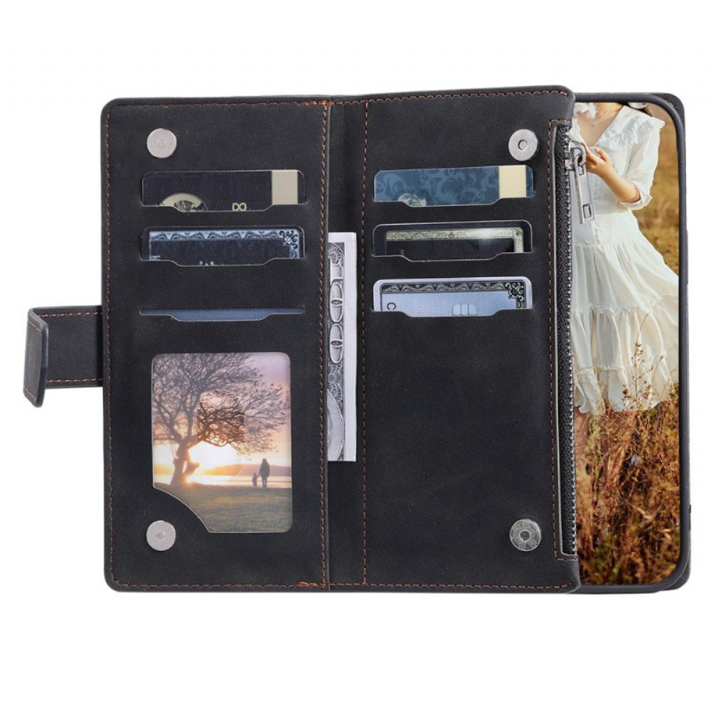 Kožený Kryt Na Poco C75 Prošívaná Multifunkční Bunda