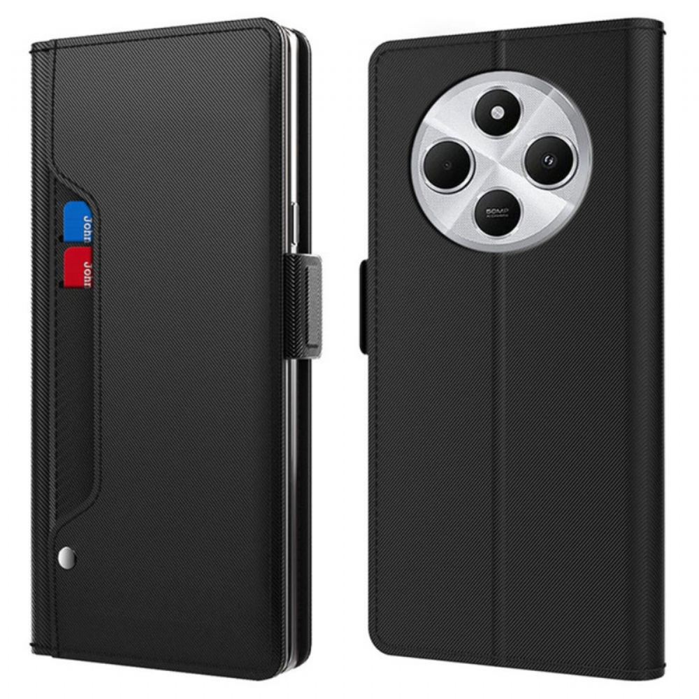 Kožený Kryt Na Poco C75 Přední Pouzdro Na Karty