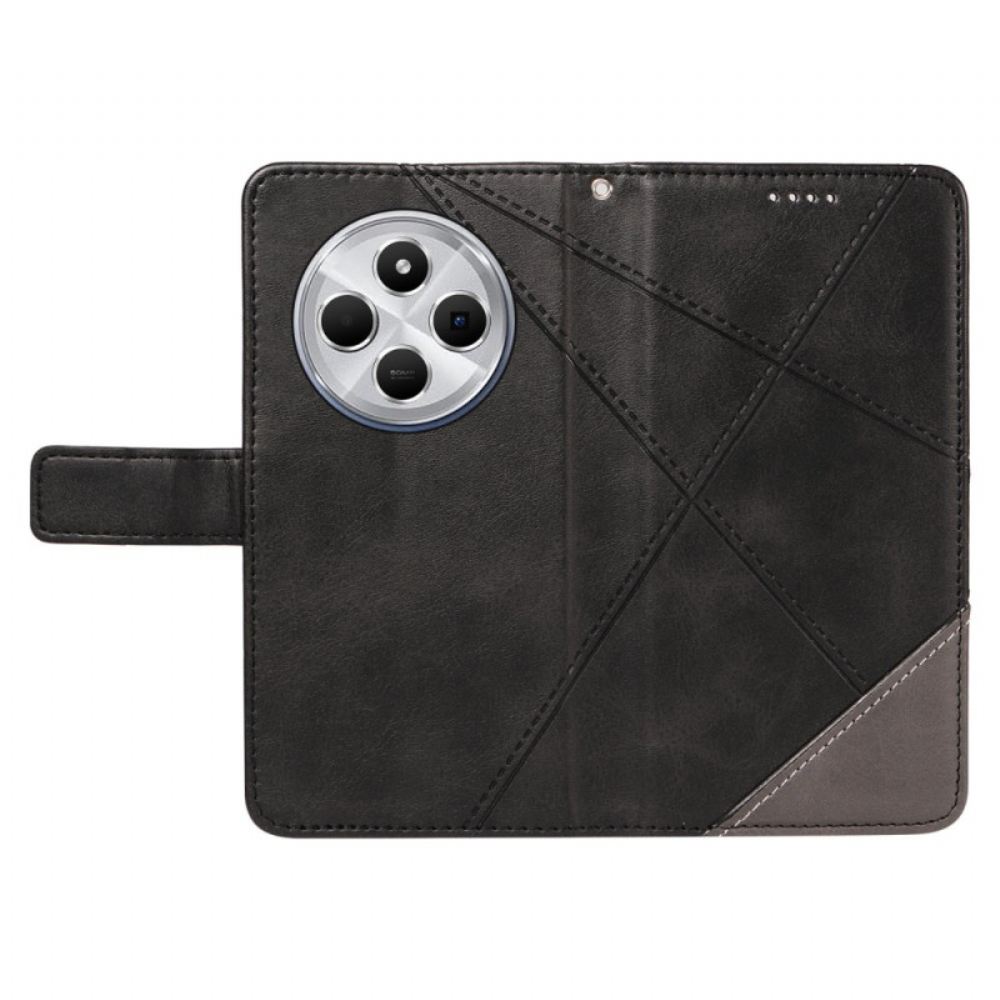 Kožený Kryt Poco C75 Dvoubarevné Pruhy