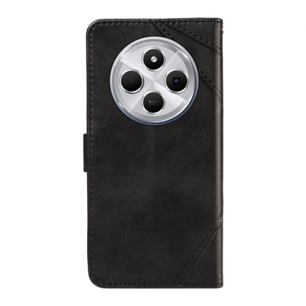 Kožený Kryt Poco C75 Dvoubarevné Pruhy