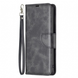 Kožený Kryt Poco C75 Hladká Textura S Popruhem