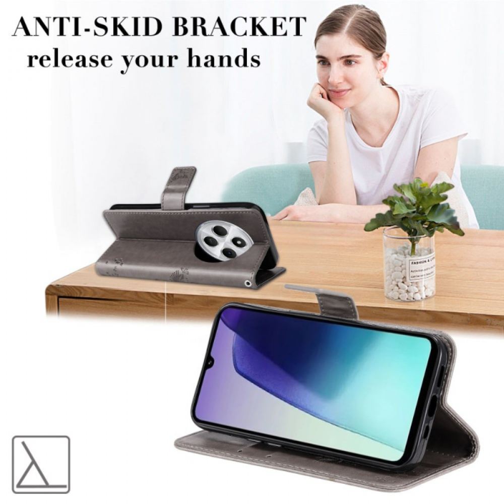 Kožený Kryt Poco C75 Kočka A Strom S Páskem