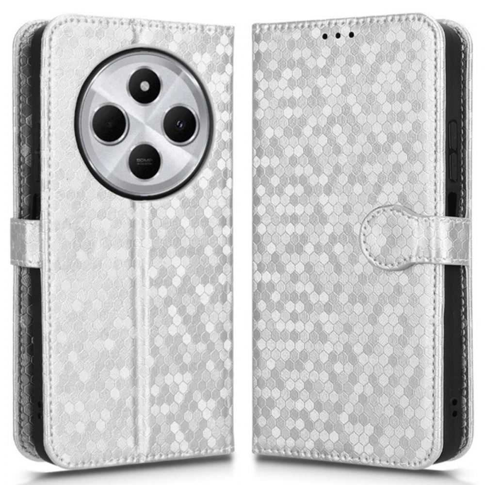 Kožený Kryt Poco C75 Lesklý Punkty S Popruhem