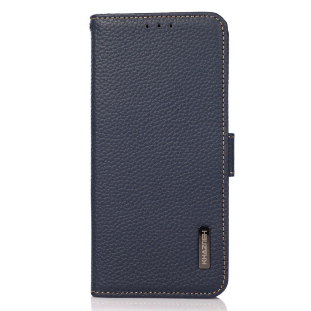 Kožený Kryt Poco C75 Liči Kůže Rfid Blokování Khazneh