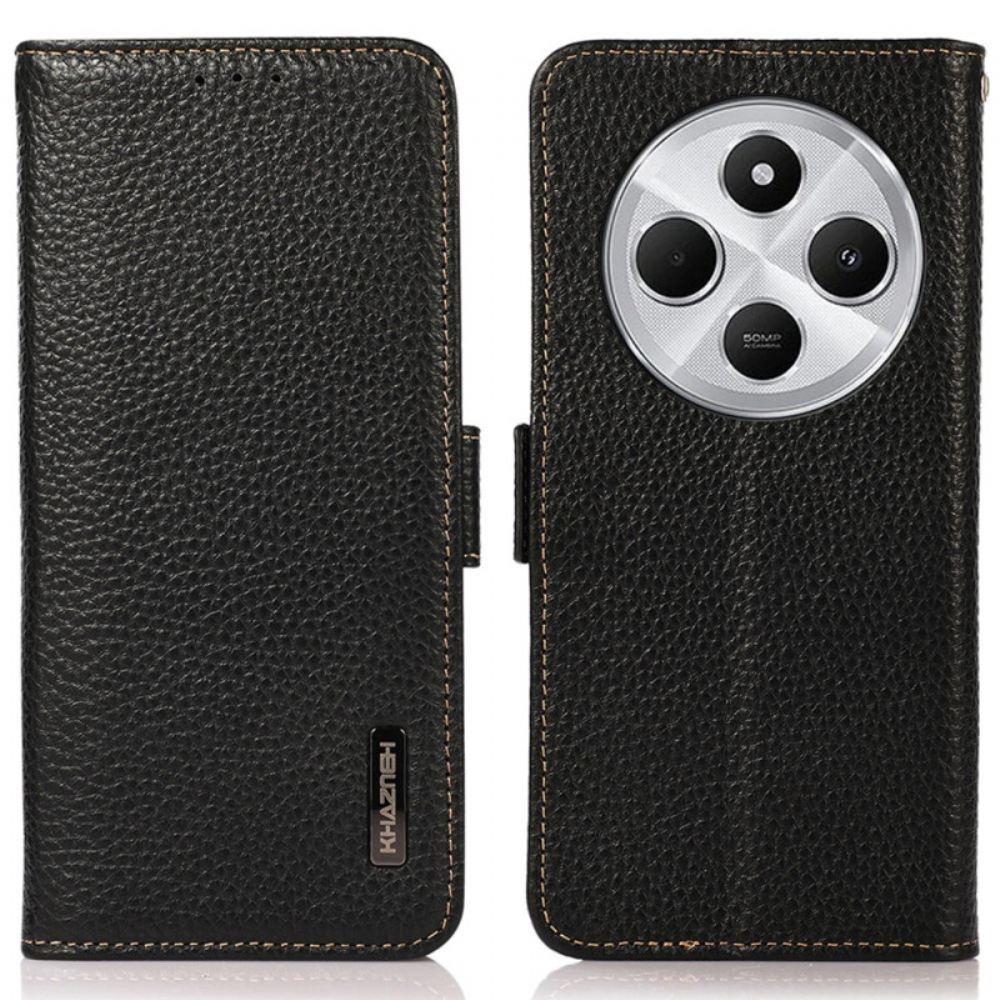 Kožený Kryt Poco C75 Liči Kůže Rfid Blokování Khazneh