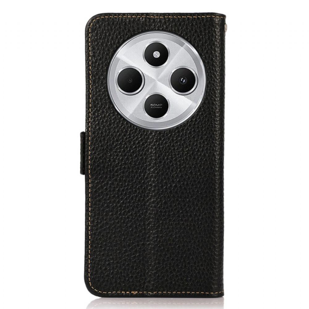 Kožený Kryt Poco C75 Liči Kůže Rfid Blokování Khazneh