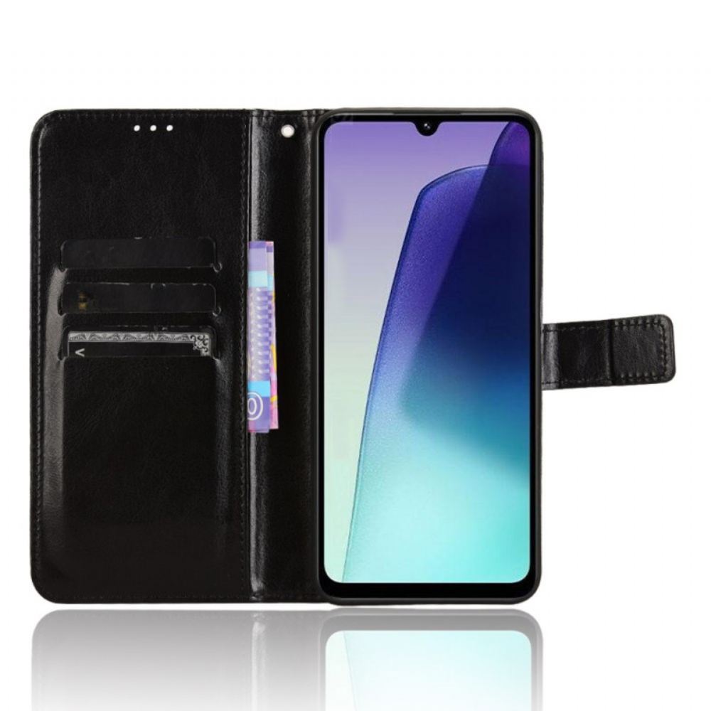 Kožený Kryt Poco C75 Okázalá Umělá Kůže S Popruhem