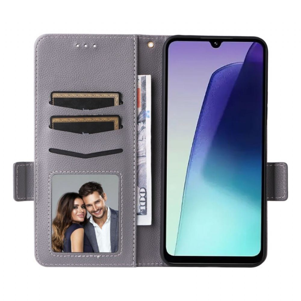 Kožený Kryt Poco C75 Textura Liči S Popruhem