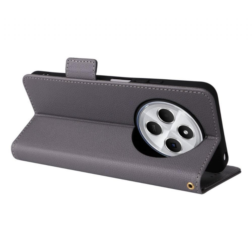 Kožený Kryt Poco C75 Textura Liči S Popruhem