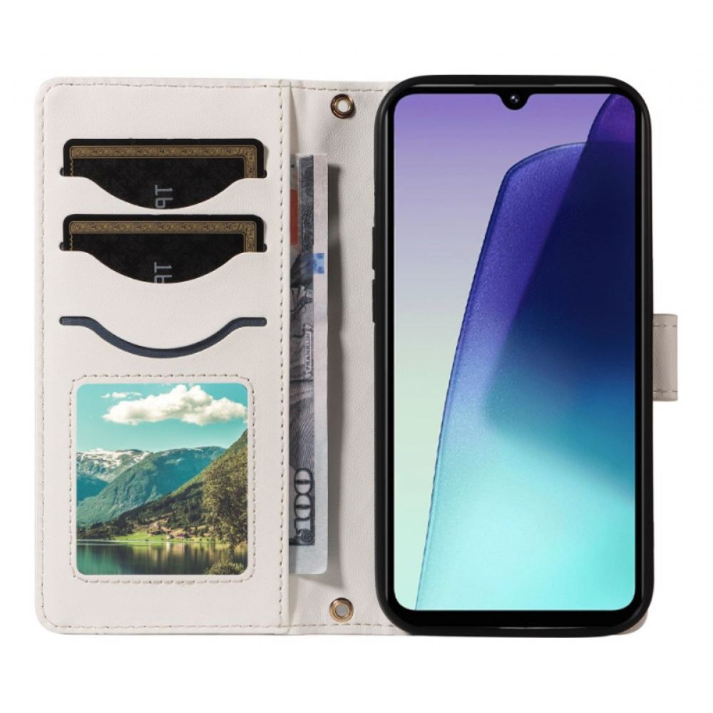 Peněženková Pouzdra Poco C75 Prošívané S Ramenním Popruhem A Náramkem