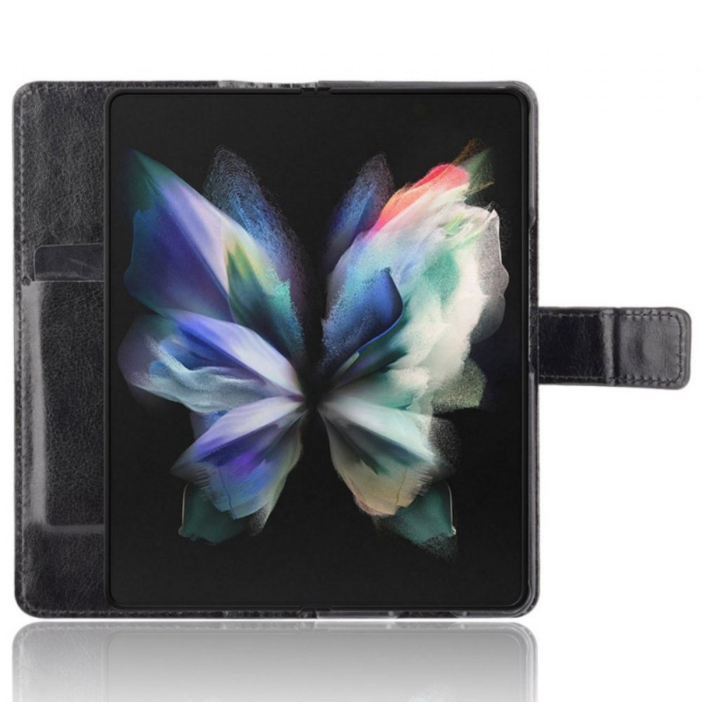 Flipové Pouzdro Na Samsung Galaxy Z Fold 4 Na Lana Retro Business Strappy