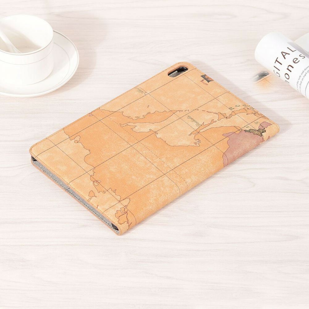 Kožené Pouzdro Folio Na Huawei MatePad Pro Mapa Světa