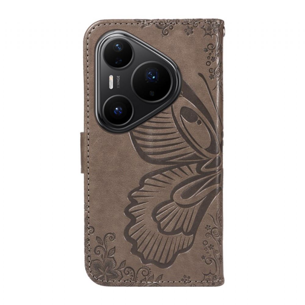 Kožený Kryt Huawei Pura 80 Pro Grafika Motýla