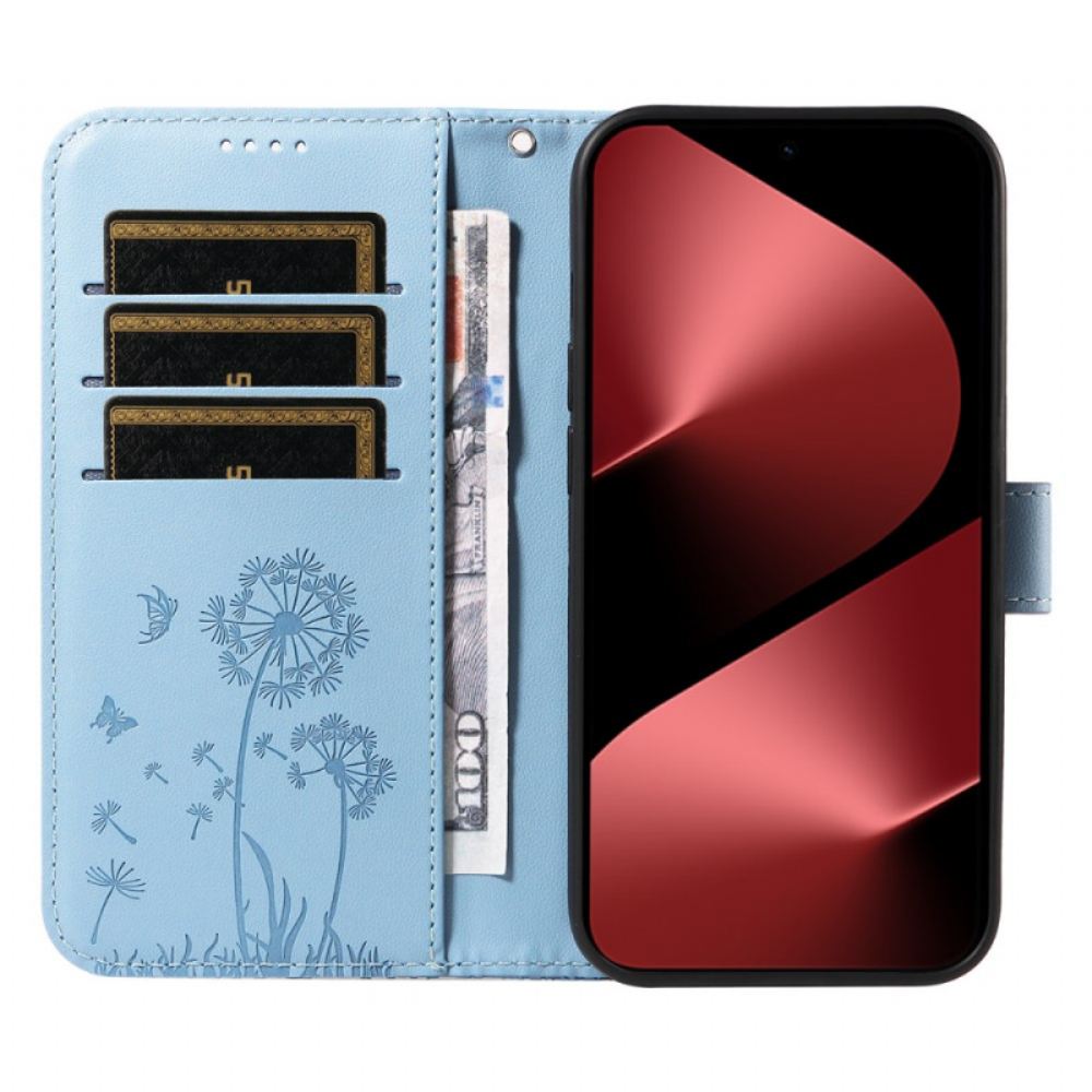 Kožený Kryt Huawei Pura 80 Pro Vzor Pampelišky A Popruh